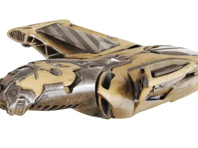 Sci Fi Cargo Ship Low-poly 3D model