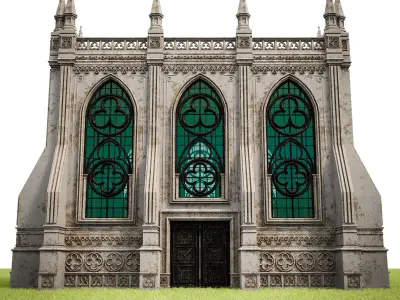 GOTHIC CASTLE BUILDING 16 Low-poly 3D model