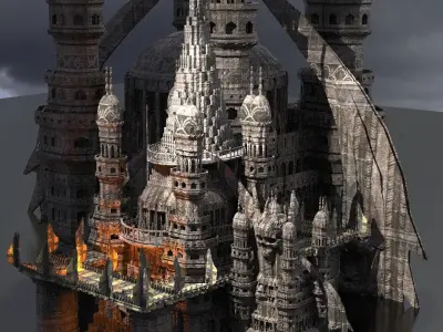 Jinn Temple monoliths 3D model