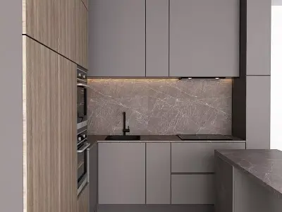 modern kitchen Free 3D model 9