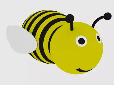 Cartoon Bee 3D Model Low-poly 3D model