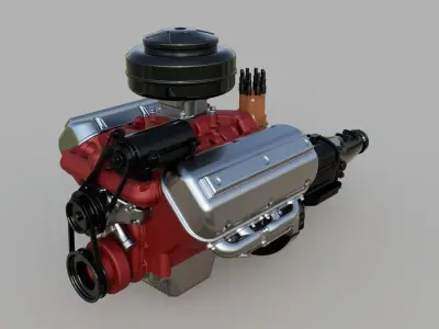 Vintage HEMI engine 3D model