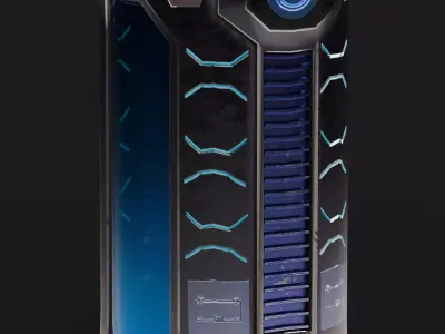 Sci-Fi Energy Cell Battery Low-poly 3D model