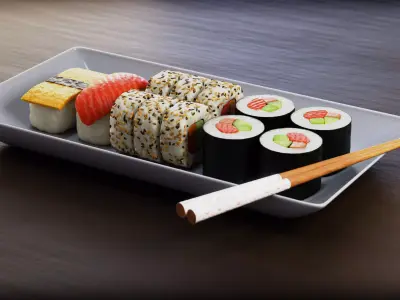 Virtual sushi 3D model