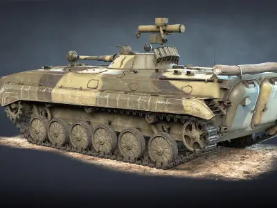 BMP-1 and BMP-1P Low-poly 3D model