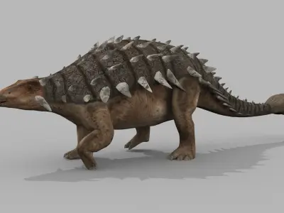 Ankylosaur 8K - fully animated Low-poly 3D model