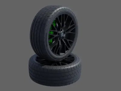 3D 3d Wheel Model of Bridgestone Potenza S007A RFT Low-poly 3D model