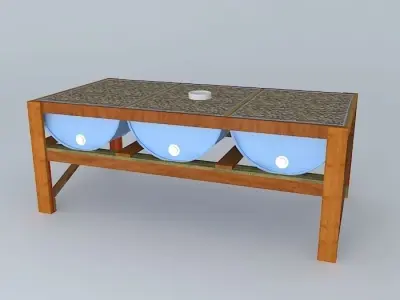 System Aquaponico 06 Aquaponics Beira Mar Growing bed with pl... 3D model