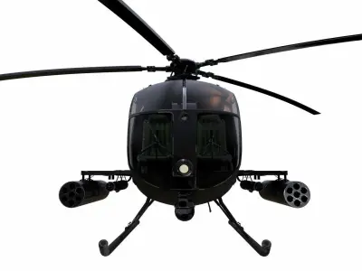 MH-6 Little Bird And  MH 6J  Helicopter Low-poly 3D model