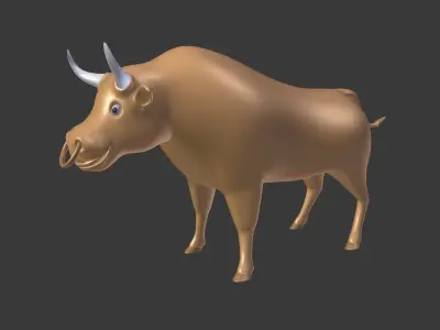 Cartoon Bull Low-poly 3D model