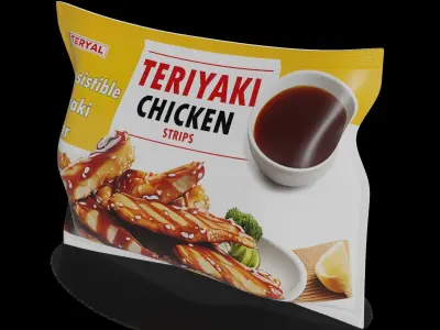 Meat snacks and cabanossi Teriyaki Chicken Strips 3D model