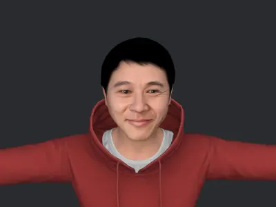 jet li Hyper Realistic Full Body Fully Rigged 3D Character 3D model