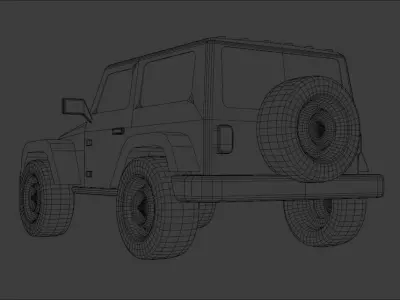 Jeep Wrangler Rubicon 2010 Low-poly 3D model