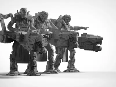Battle Armor Chaingun minigun Infantry Squad 3D print model