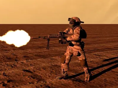 Russian Soldier Low-poly 3D model