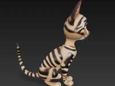 Cat Realistic 3D Model Basic - Low Poly Realistic Low-poly 3D model