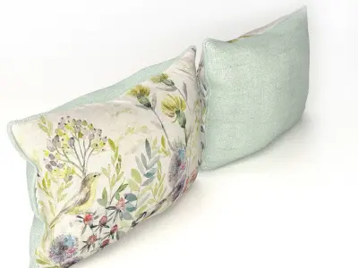 Voyage Cushion - Morning Chorus -Piped Pillow 3D model