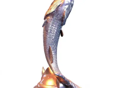 Rare Ancient Fish Statue 3D print model