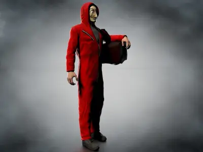 Robber from La Casa de Papel Low-poly 3D model