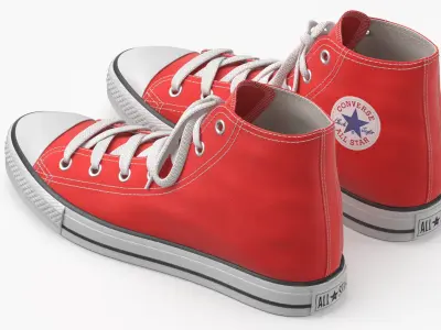 Basketball Leather Shoes Red 3D model