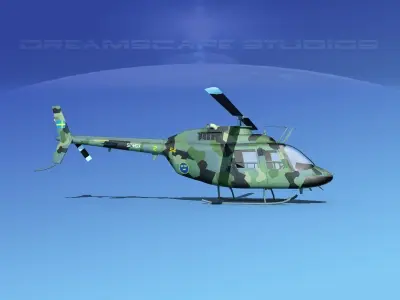 Bell OH-58B Swedish Army 3D model