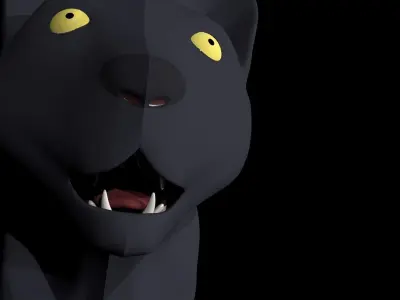Black Panther Child Rigged 3d Model Free low-poly 3D model