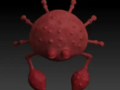 cartoon rigged crab Low-poly 3D model