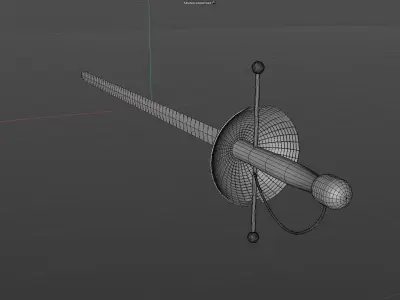 Medieval Rapier Low-poly 3D model