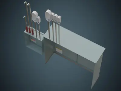 Utility Box 4A Low-poly 3D model