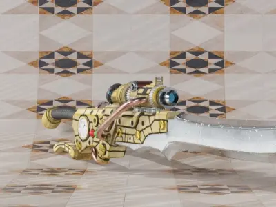 Steampunk pistol Free low-poly 3D model