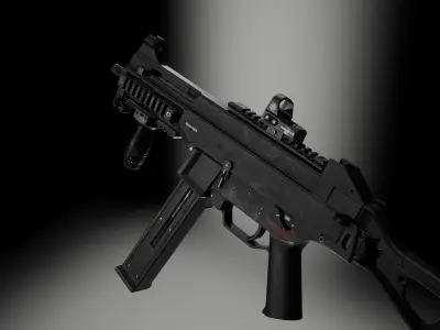 UMP 45 PBR Low-poly 3D model