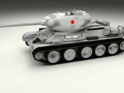 T-34 85 Tank Winter Camo 3D model