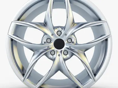 Style 215 wheel silver Mid Poly Low-poly 3D model