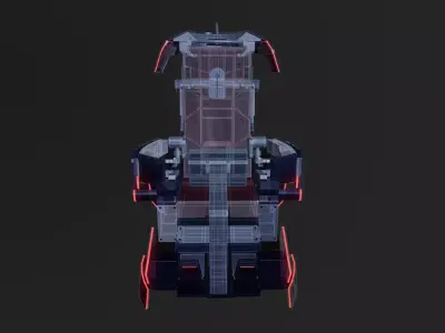 Dark Unicorn Cockpit  Low-poly 3D model