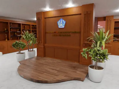 typical Balinese lobby 3D model