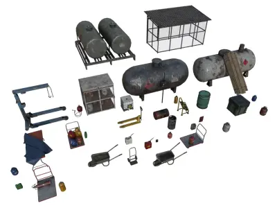 Industrial Props Pack 1 Low-poly 3D model