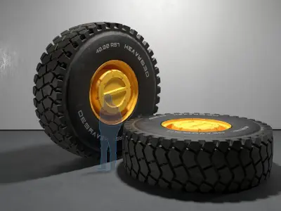 40R57 High poly tire 3D model 3D model