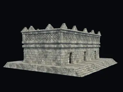 BUILDING AZTEC MAYAN INCA STONE HOUSE TEMPLE COLLECTION Low-poly 3D model