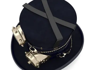 Wholesale Steampunk Hat Vintage Sombrero 3D model