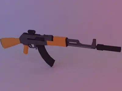  AK 47 low poly Free low-poly 3D model