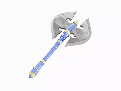 Stylized War Axe 05 Low-poly 3D model