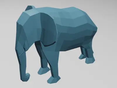 low poly elephant in polygons Free low-poly 3D model