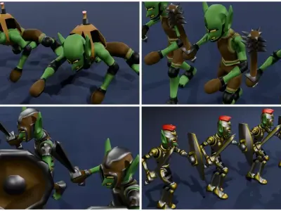 Goblin Army Asset Pack Low-poly 3D model