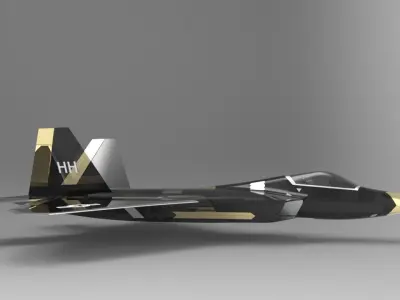 Jet F-22 Low-poly 3D model