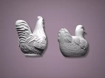 Farmhouse Duck and Hen Planter Free STL 3D Print Free 3D print model