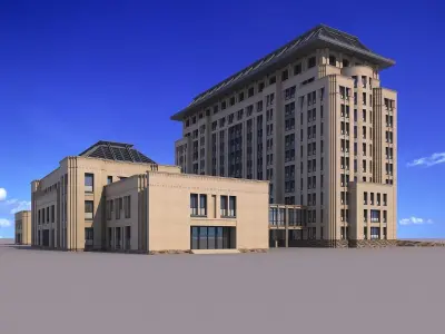 Classical office building 3D model