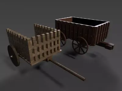 medieval wagons Free 3D model