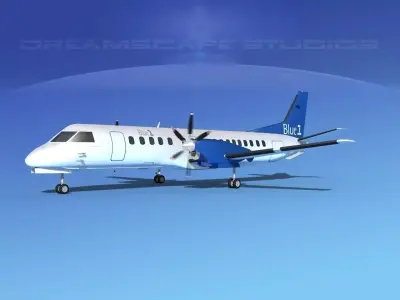 SAAB 2000 Blue 1 3D model