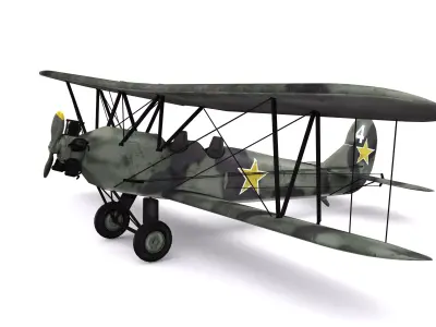 polikarpov po-2 Low-poly 3D model