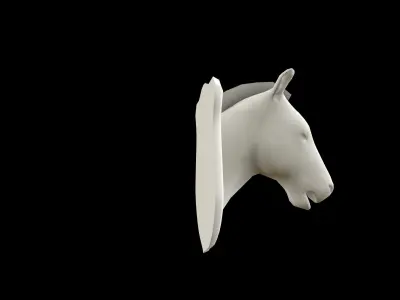 Zebra Head Low-poly 3D model